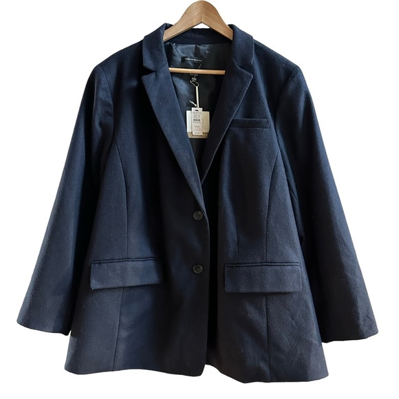 Talbots Womens Navy Blue Wool‎ Blend Two Button Blazer Size 22W NWT - Picture 15 of 15